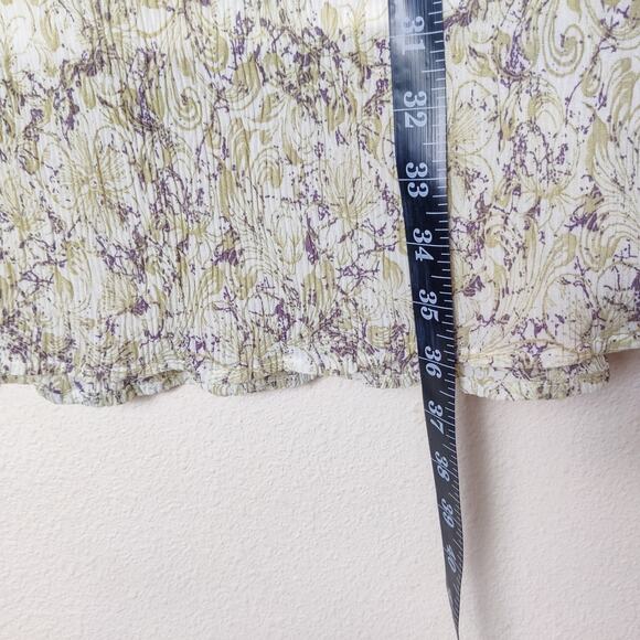 Udel NY Textured Print Tiered Gauzy Layered Fairy Midi Skirt Large Sage Floral - Picture 9 of 9